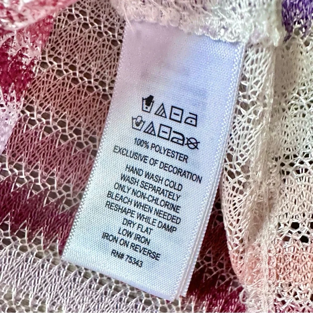 Haute Hippie Boho Pink & Purple Striped Beach Cover Up Dress w/ Pockets | Size M - Picture 7 of 12